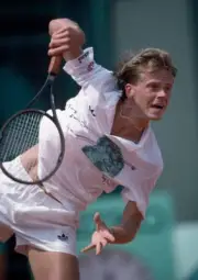 Stefan Edberg of Sweden at the French Open Tennis Championships at- Old Photo
