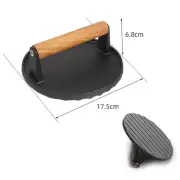 Ideal Tool for Grilling Enthusiasts Cast Iron Press for Flattening Meats