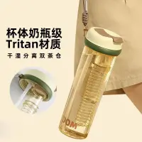 在飛比找蝦皮商城精選優惠-物生物帶吸管Tritan材質塑膠水杯 大容量便攜刻度泡茶隔塑