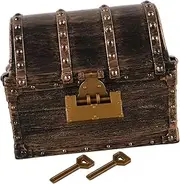 LOPUNER Treasure Chest Vintage Trinket Box Pirate Keepsake Storage for Retro Design Treasure Storage Box Plastic Organizer for Parties and Home Decoration