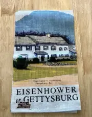 Kay Dee Virginia Linen Tea Towel, Eisenhower at Gettysburg, 26.5 x 16.25 Inches