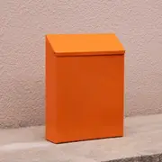 Metal Postbox with Lock Mail Box Universal Mailbox Versatile Drop Box for Outside House orange