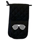 Rave Glasses - Novelty Double Mitt Oven Gloves Double Kitchen Chef BBQ Mitts