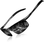 [DADA-PRO] Polarised Sunglasses Mens Running Driving Cycling Sports Wrap Around Sun Glasses Designer UV Protection Mirrored Shades for Fishing Hiking 8177