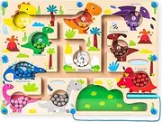 Dinosaur Magnetic Color and Number Maze, Montessori Counting Sorting Matching Learning Puzzle Board Toy Kids Age 3 4 5 6 7 8