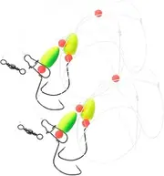 POPETPOP 4pcs Multifunctional Saltwater Fishing Hooks Convenient Fishing Tackle with Float Pretied Line Swivel Snap Lightweight Portable Reliable Stainless Steel Gear for Enhanced
