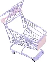 BCOATH Lovely Mini Shopping Cart Decorative Trolley Style Props for Multifunctional Storage for Pens Cosmetics and Gadgets as Desktop Organizer