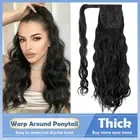 Thick Hair Ponytail Extensions Wrap Around Pony tail Long Curly Real As Human