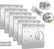 6 PCS Hinge Repair Plate,Stainless Steel Fix The Hinge Side Plate Repair Piece with Mounting Screws for Wood,Kitchen,Cabinet Door,Furniture, Shelves