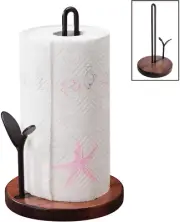 Paper Towel Holder Countertop, Paper Towel Holder Stand Wood Base Rustic Standin