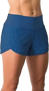 [Tough Mode] Womens 3" Lightweight Running WOD Volleyball Shorts Workout Mesh Liner Zip Pocket, Lake Blue, Small