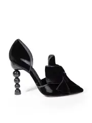 Bow Velvet Bow Point Toe Heels