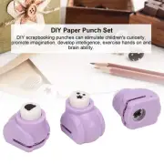 3Pcs Craft Hole Punch Shapes Set Paper Punch Cat Head Petal Star Pattern DIY