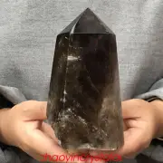 1.89LB Natural Smokey Citrine Quartz Obelisk Quartz Crystal Point Wand XA2883