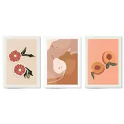 Set of Retro Fruit Kitchen Cafe Restaurant Wall Art