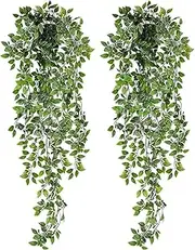 Artigreen 2 Pieces Artificial Plants Hanging Fake Vines, Fake Fake Ivy Leaves Greenery Plant for Room and Office Decoration
