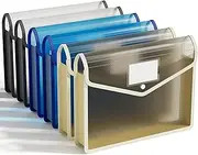 ABC life Pack of 6 A4 Plastic Document Folders, High-Quality Document Pockets, Collecting Folders, Project Folders with Press Stud, Waterproof Transparent Envelope Folder, Premium Pockets, for School