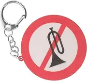 EXHUMKY Traffic Sign Keychain No Honking Pendant for Bags Wallets Car Keys Lightweight Backpack Decoration Unique Key Ring Accessory for