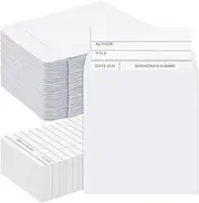 Harloon 1000 Pcs Library Cards Pockets and Library Checkout Cards, Self Adhesive Book Pockets Personal Reading Kit Due Date Envelope Sleeves for Classroom Office CDs DVDs Gift Tag