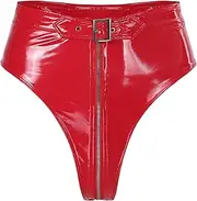 [GRRKDFQ] Women Lingerie High Waist Belted Zipper Crotch Briefs