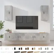 6 Piece TV Cabinet Set Engineered Wood Multi Colours vidaXL