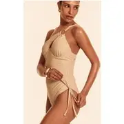 Petite Sand One Shoulder Underwired Swimsuit, Sand