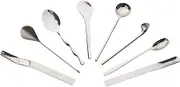 Officina Alessi Set of 8 Assorted Coffee Spoons, Silver