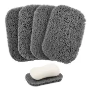 4Pack Soap Savers Non Slip Shower Soap Bar Holder Pad Self Draining Lifting Pads
