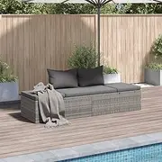 Garden Bed Grey 195x60 cm Poly Rattan Garden Beds