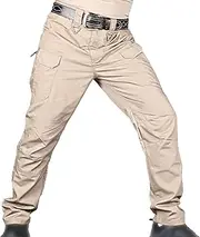 [Generic] Men's Flex Ripstop Tactical Pants Waterproof Stretch Cargo Pants Relaxed Fit Lightweight EDC Hiking Work Pants