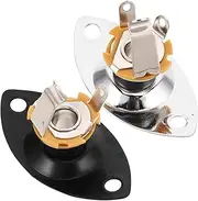 HANABASS 2pcs Guitar Oval Jack Plate Input Socket Jack Plate Replacement for Electric Guitar Secure Connection for Performances and Recordings