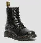 Dr Martens 1460 Wild Croc Embossed Leather Boots Women’s US 9 Gunmetal $150