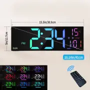 16.2'' Large Digital Wall Clock with Remote Control Big Led/Dual Alarm/8 RGB Col