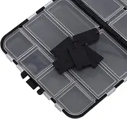 POENVFPO Portable Black 26 Compartment Fishing Tackle Box Durable Plastic Storage for Anglers