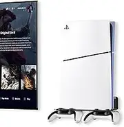 ANSHAWTIY PS5 Wall Mount Aluminum Alloy Compatible with All PS5 Generations Holds Two Controllers Unimpeded Heat Dissipation Ps5 Accessories Universal for Living Room and Bedroom