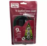 9 foot Extension Cord with 9 Outlets - Foot Tapper Switch Merry Brite - NEW