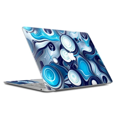 Skin Decal Wrap for MacBook Air Retina 13 Inch - Mixed Blue Bubbles Glass