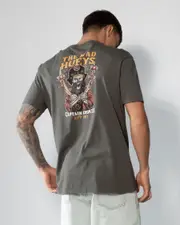 [The Mad Hueys] The Mad Hueys Men's Captain Cooked T-Shirt in Charcoal Grey Size XL XL Charcoal Grey