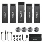 BOYA 4-Channel Wireless Lavalier Microphone System by-W4 2.4G Wireless Lapel 4