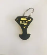 super Dad Fathers Day Gift Shopping Trolley Key Token Removable for Coles Etc.
