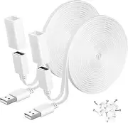 Itramax 2Pack 3M Wyze Camera Extension Cable,USB Extension Cable Cord Compatible with Ring,WYZE Cam V4 V3,OG,Blink XT,Blink 4(4th Gen),Mini 2,Google Nest,Flat Weatherproof Power Extender Cable Wire