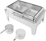 Baxnore Stainless Steel Chafing Dish Set 9L, Heavy Duty Buffet Food Warmer Kit with Deep Pans Lid for Catering Banquets Hotels Outdoor Events Party Buffets (-3113230344112)