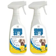 2x M-Pets Dog/Pet Antibacterial 500ml Deodorant Repellent Spray Lemon Green Tea
