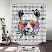 Retro Cool and Funny Panda Shower Curtain
