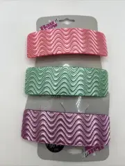 VTG Pastel Wavy Barrette Hair Clip Pearlized Lucite Pearl Plastic Accessory Pink