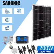 200W 12V Mono Solar Panel Kit 200W Watt Home Off Grid Battery Charging Regulator