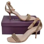 CARVELA Genetic Ladies Nude Suede Strappy Sandals Stiletto Heel EU 40 UK 7