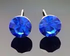 Sapphire Blue Swarovski Crystal Studs Earring Diamante 6mm Single Wedding Formal