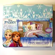 Disney's Frozen 3 Piece Kids Bed Sheet Set Anna & Elsa Size Twin