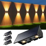 4 Pack Solar Powered Wall Lights for Outside Up and Down Fence Mount LED Outd...